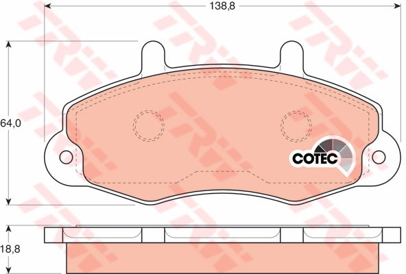 Kit de plaquettes de frein, frein à disque COTEC