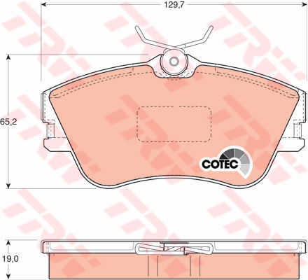 Kit de plaquettes de frein, frein à disque COTEC