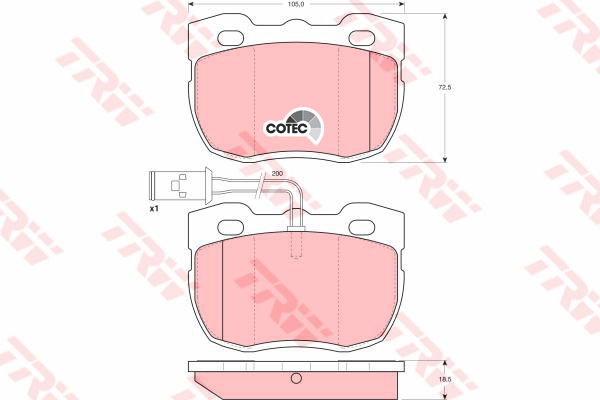 Kit de plaquettes de frein, frein à disque COTEC