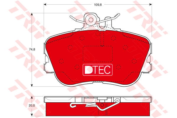 Kit de plaquettes de frein, frein à disque DTEC COTEC