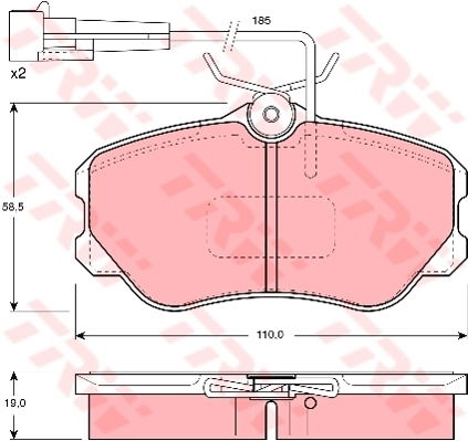 Kit de plaquettes de frein, frein à disque