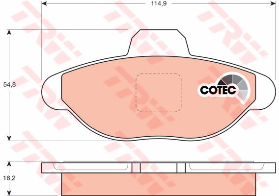 Kit de plaquettes de frein, frein à disque COTEC