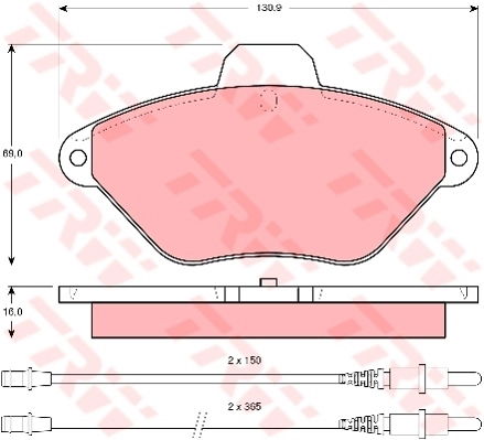 Kit de plaquettes de frein, frein à disque