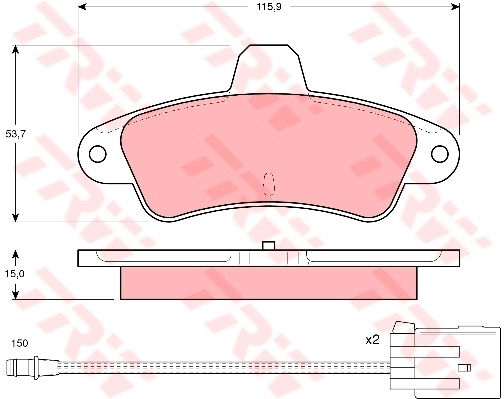 Kit de plaquettes de frein, frein à disque