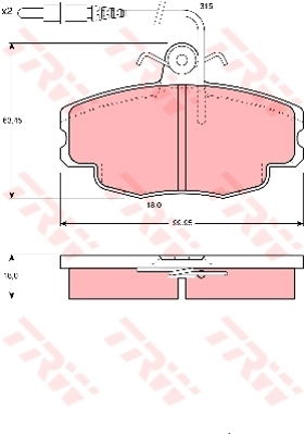 Kit de plaquettes de frein, frein à disque