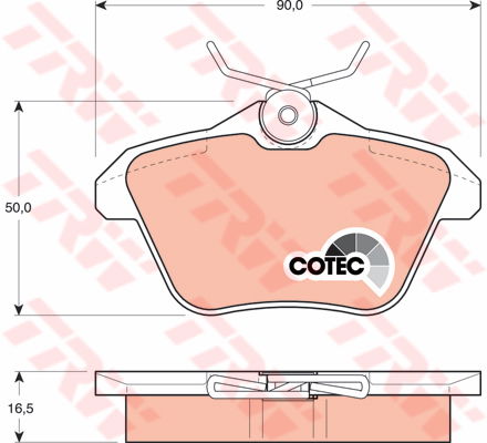 Kit de plaquettes de frein, frein à disque COTEC