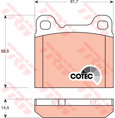 Kit de plaquettes de frein, frein à disque COTEC