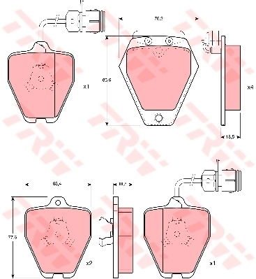 Kit de plaquettes de frein, frein à disque