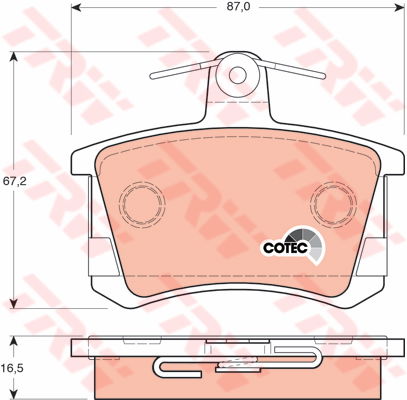 Kit de plaquettes de frein, frein à disque COTEC