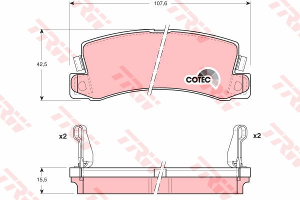 Kit de plaquettes de frein, frein à disque COTEC