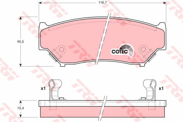 Kit de plaquettes de frein, frein à disque COTEC