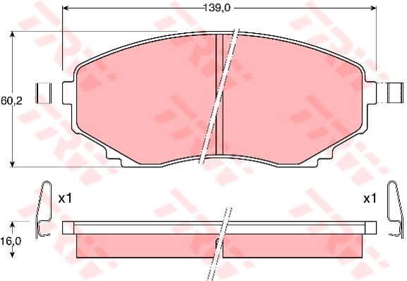 Kit de plaquettes de frein, frein à disque