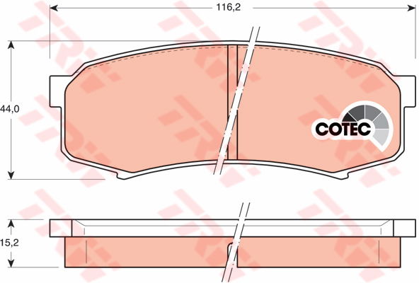 Kit de plaquettes de frein, frein à disque COTEC