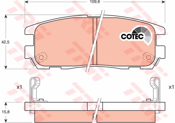 Kit de plaquettes de frein, frein à disque COTEC