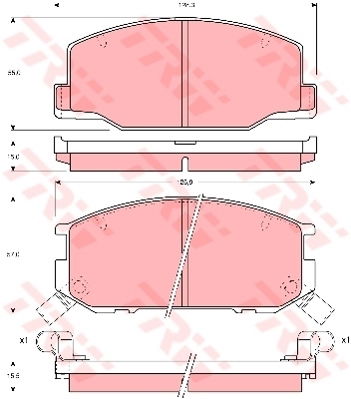 Kit de plaquettes de frein, frein à disque