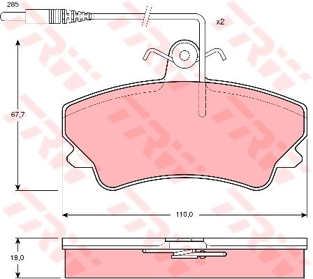 Kit de plaquettes de frein, frein à disque