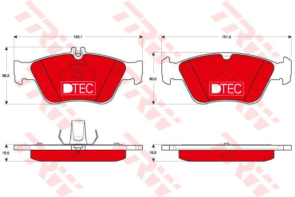 Kit de plaquettes de frein, frein à disque DTEC COTEC