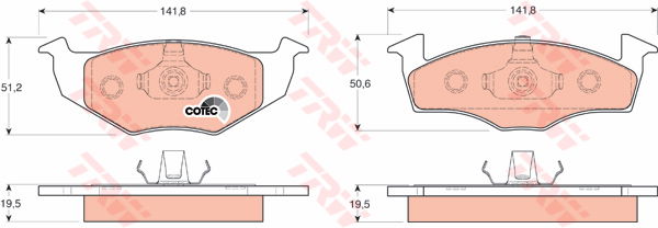 Kit de plaquettes de frein, frein à disque COTEC