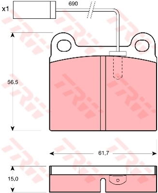 Kit de plaquettes de frein, frein à disque