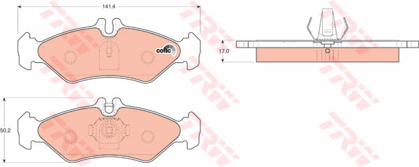 Kit de plaquettes de frein, frein à disque COTEC