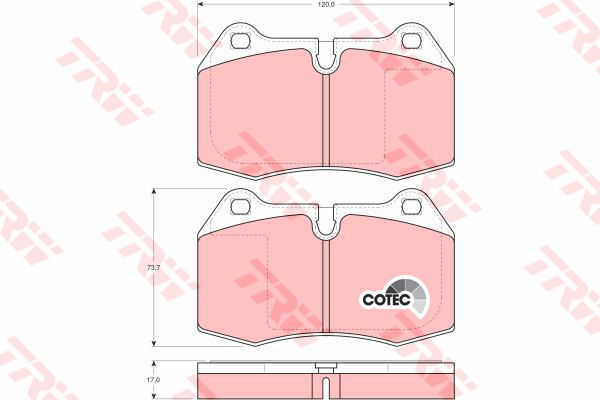 Kit de plaquettes de frein, frein à disque COTEC