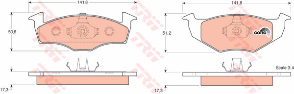 Kit de plaquettes de frein, frein à disque COTEC