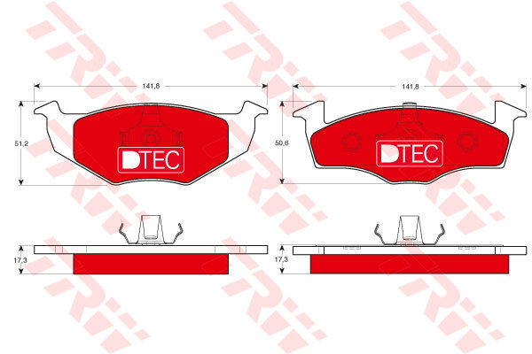 Kit de plaquettes de frein, frein à disque DTEC COTEC