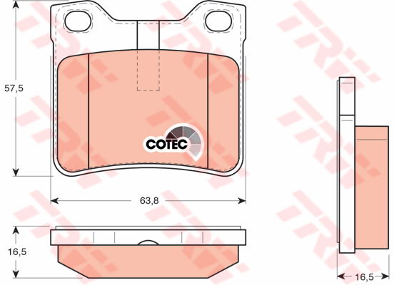 Kit de plaquettes de frein, frein à disque COTEC