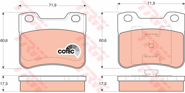 Kit de plaquettes de frein, frein à disque COTEC