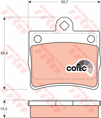 Kit de plaquettes de frein, frein à disque COTEC