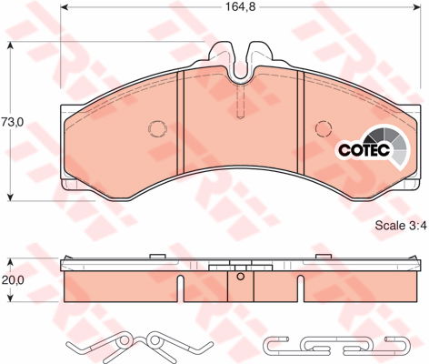 Kit de plaquettes de frein, frein à disque COTEC