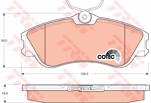 Kit de plaquettes de frein, frein à disque COTEC