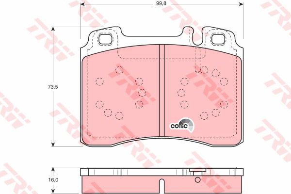 Kit de plaquettes de frein, frein à disque COTEC