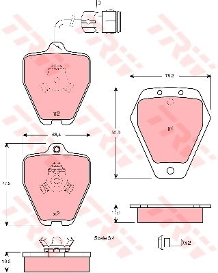 Kit de plaquettes de frein, frein à disque