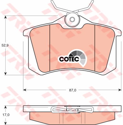 Kit de plaquettes de frein, frein à disque COTEC