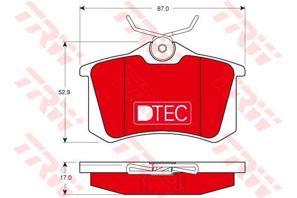 Kit de plaquettes de frein, frein à disque DTEC COTEC