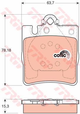 Kit de plaquettes de frein, frein à disque COTEC