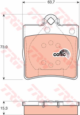 Kit de plaquettes de frein, frein à disque COTEC