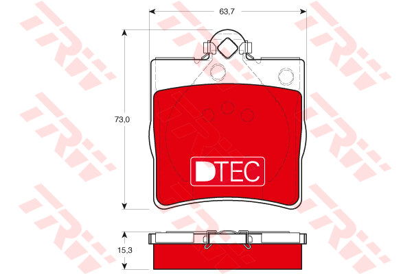 Kit de plaquettes de frein, frein à disque DTEC COTEC