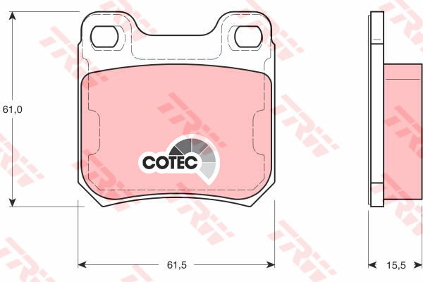 Kit de plaquettes de frein, frein à disque COTEC