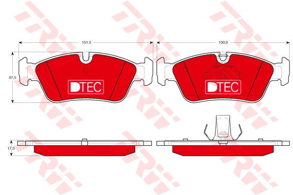 Kit de plaquettes de frein, frein à disque DTEC COTEC