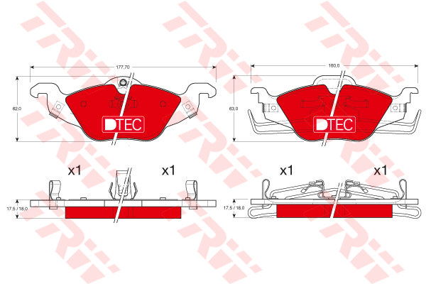 Kit de plaquettes de frein, frein à disque DTEC COTEC