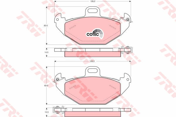 Kit de plaquettes de frein, frein à disque COTEC