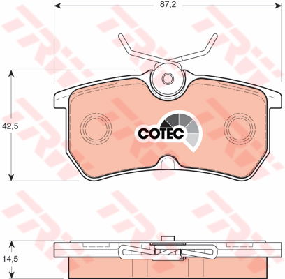 Kit de plaquettes de frein, frein à disque COTEC