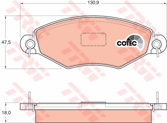 Kit de plaquettes de frein, frein à disque COTEC