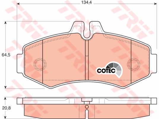 Kit de plaquettes de frein, frein à disque COTEC