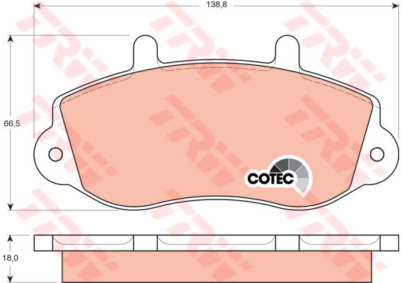 Kit de plaquettes de frein, frein à disque COTEC