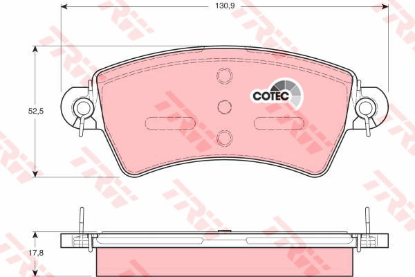 Kit de plaquettes de frein, frein à disque COTEC