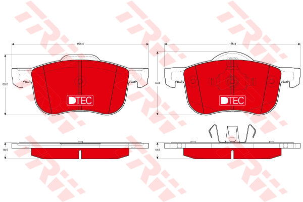 Kit de plaquettes de frein, frein à disque DTEC COTEC