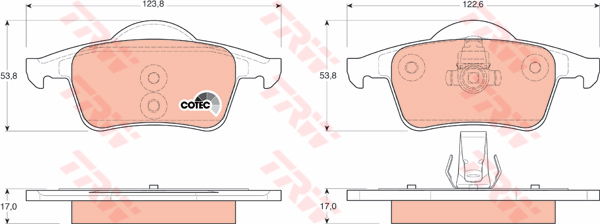 Kit de plaquettes de frein, frein à disque COTEC